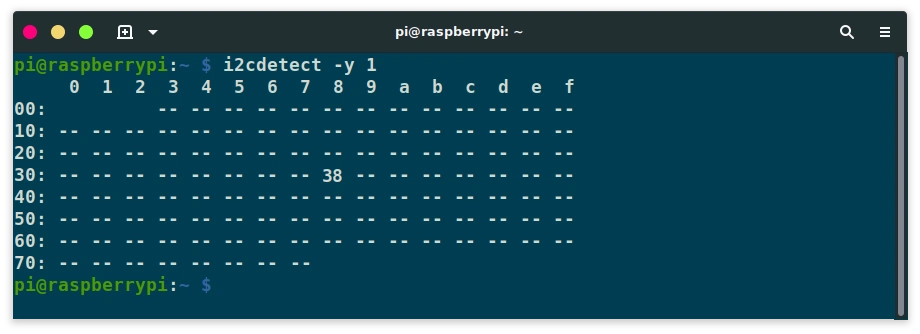 Detect I2C address on bus 1